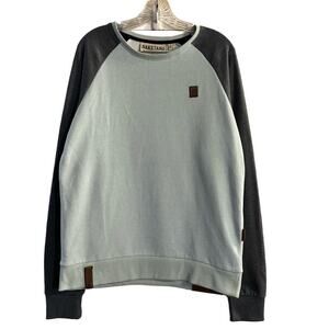 NWT Naketano The Jordan Rules Sweatshirt Dark Ash Pastel Blue Melange Large
